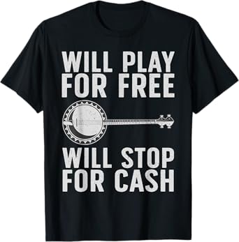 Funny Banjo Art For Men Women Banjo Musical Instrument Lover T-Shirt