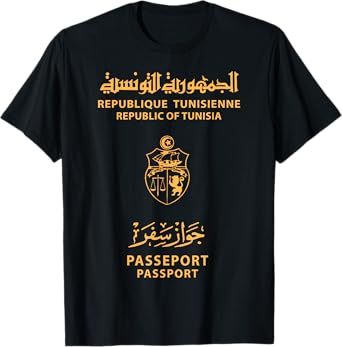 Proud Tunisia Passport Flag Travelers Travel Souvenir 2025 T-Shirt
