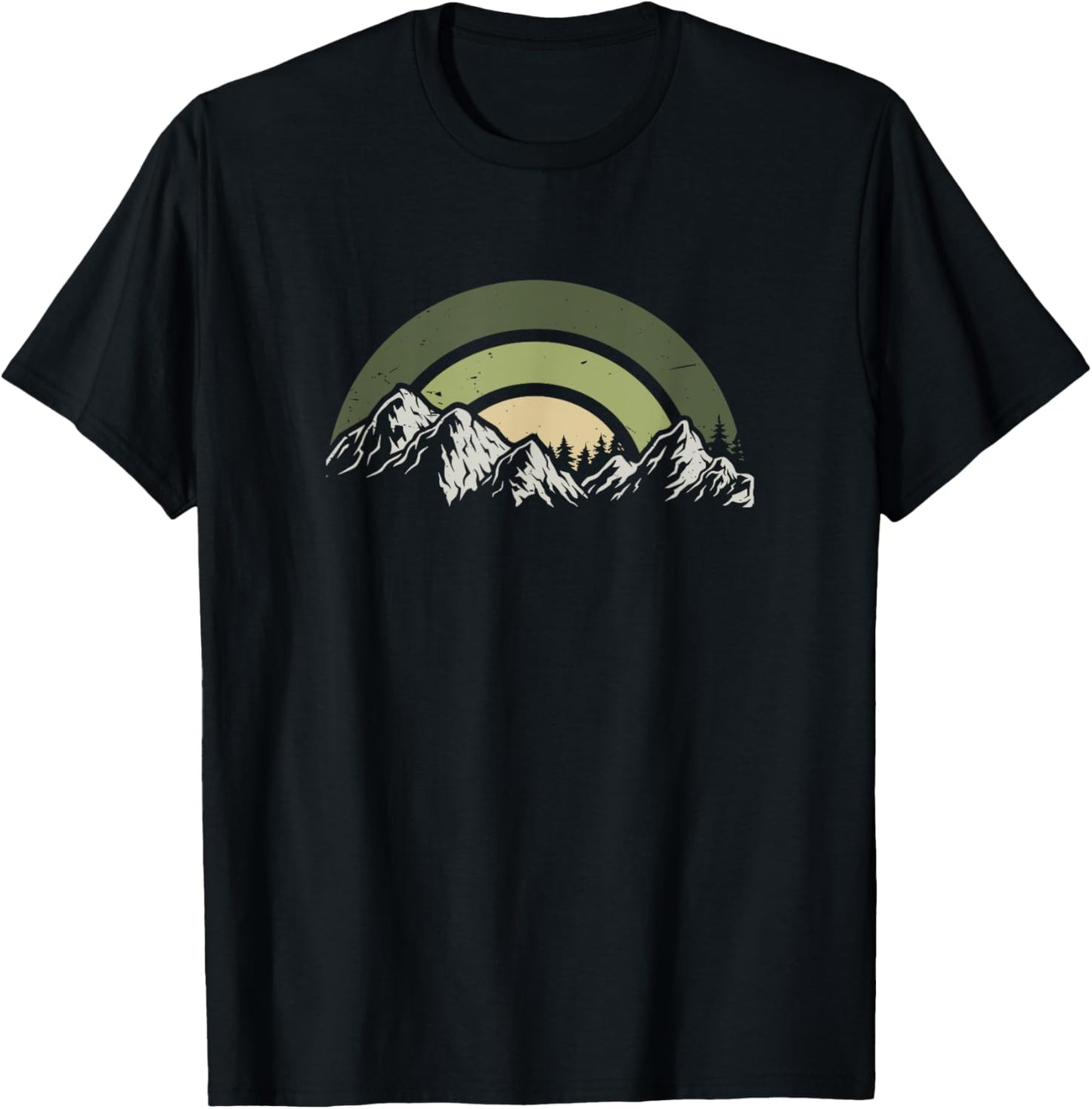 Vintage Nature Graphic Trees Mountains Moon Wildlife Men T-Shirt