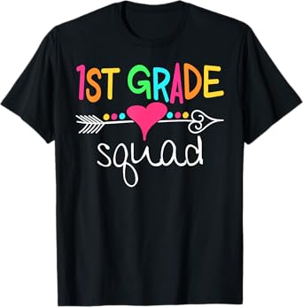 1st Grade Squad First Teacher Student Team Back To School T-Shirt for Men Women Girls Kids