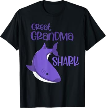 Mother's Day Tshirts Funny Humor For Great Grandma Shark T-Shirt