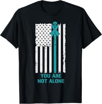 USA Flag You Are Not Alone PTSD Awareness T-Shirt