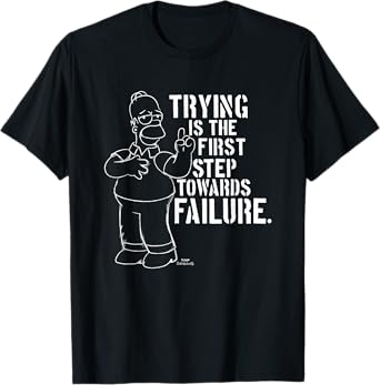 The Simpsons Homer Quote Trying Is The First Step Chest Logo T-Shirt