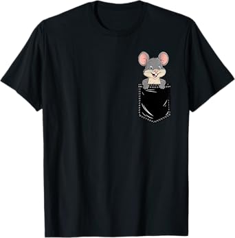 Funny Mouse In Pocket Animal Cute Women Men T-Shirt