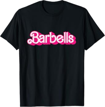 Barbells Pink Retro Gym Workout Classic Girl Gear T-Shirt