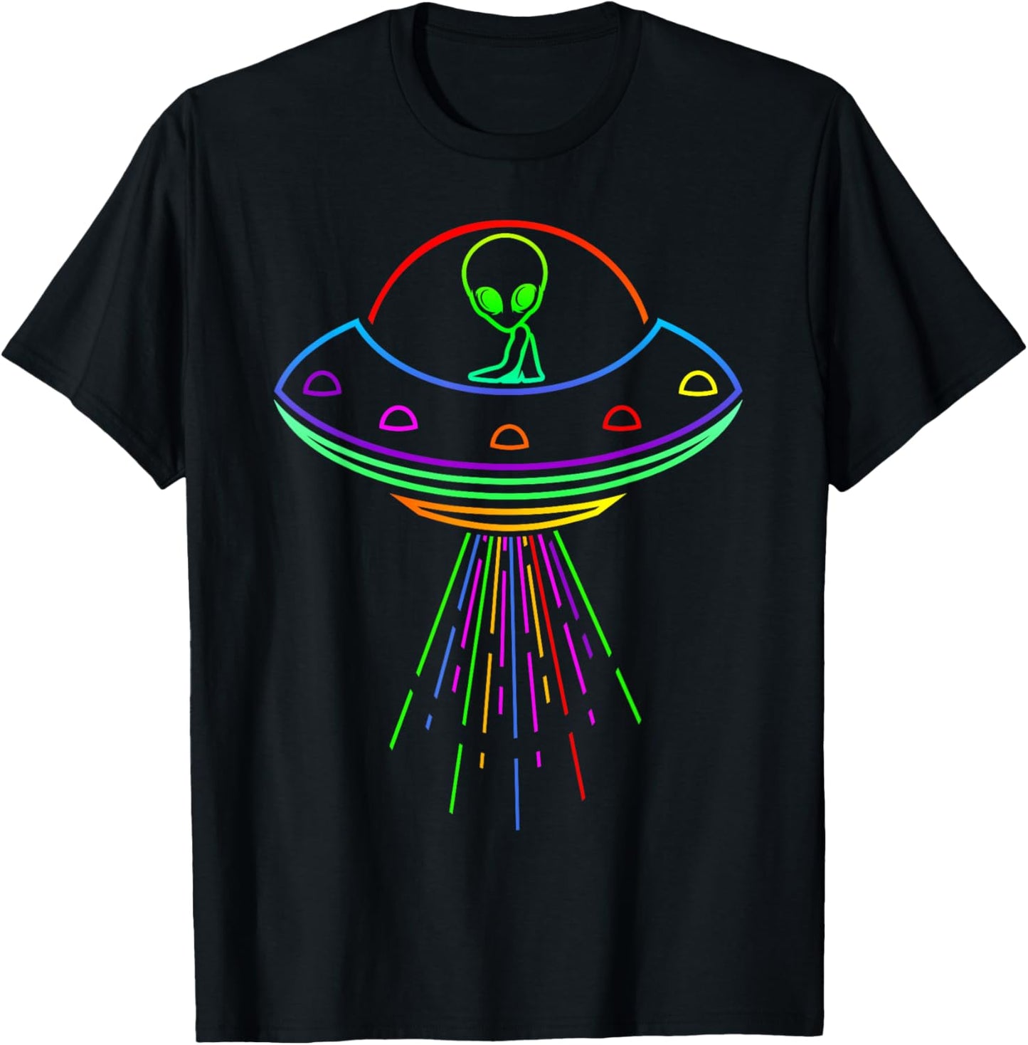 Space Alien UFO Neon Lights Rave Alien Lovers T-Shirt MM T-Shirt