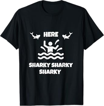 Here Sharky Sharky Fisherman Shark Deep Sea Fishing Angler T-Shirt
