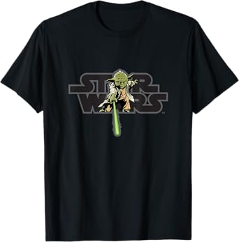 Star Wars Logo Jedi Master Yoda Lightsaber T-Shirt