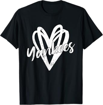 Graphic Yankees Proud Name Lovers Outfits Men Women Hearts T-Shirt