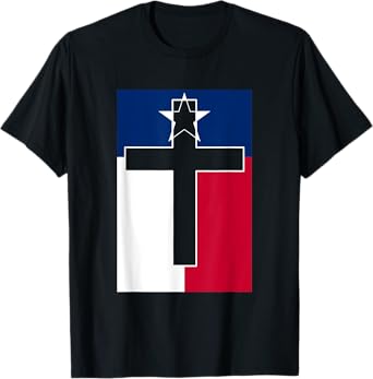 Texas Flag Cross Christian Faith Patriotic T-Shirt