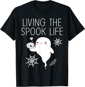 Living The Spook Life Funny Spooky Ghost Bait Design T-Shirt