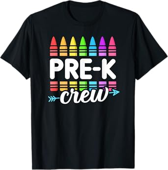 Pre-K Crew Teacher Team Squad Hello Back School Graduation T-Shirt for Men Women Girls Kids
