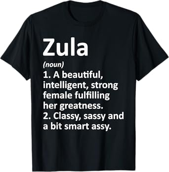 ZULA Definition Personalized Name Funny Christmas Gift T-Shirt
