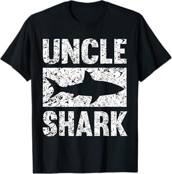 Mens Uncle Shark T Shirt- Birthday Gift Shirt For Shark Lovers