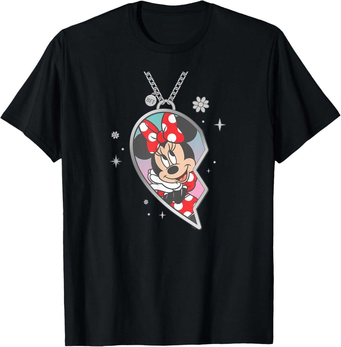 Disney BFF Best Friends Matching Heart Necklace Minnie Mouse T-Shirt