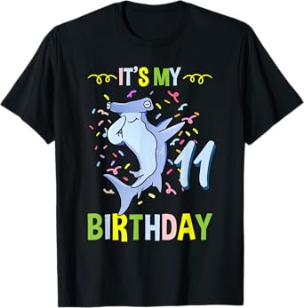 Its My 11th Birthday Hammerhead Shark T-Shirt