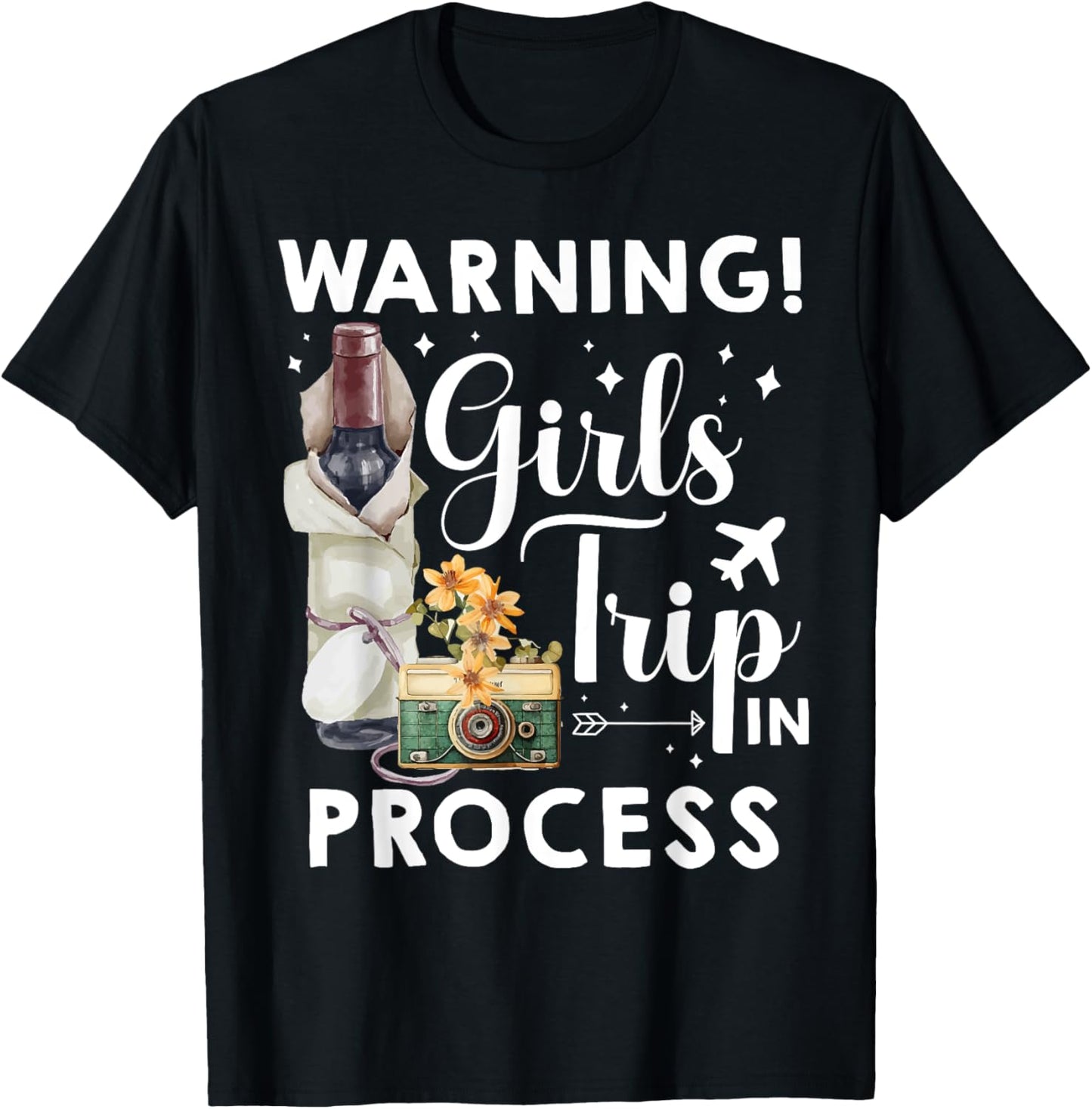 Warning Girls Trip in Progress Cute Beach Summer Vacation T-Shirt