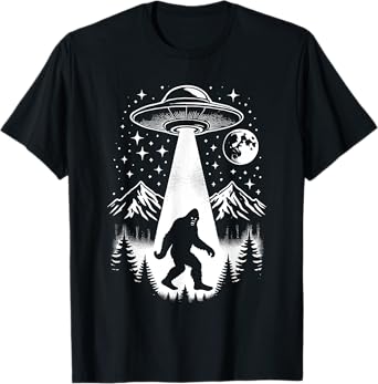 Funny Bigfoot UFO Abduction Sasquatch Alien Extraterrestrial T-Shirt