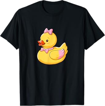 Quacktastic Duck Party Outfit Cute Girly Rubber Duckie Women Kids Unisex T-Shirt Black Cartoon Rubber Duck Themed Celebration Gift Summer Beach Holiday
