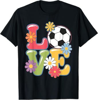 Funny Soccer Art For Women Girls Soccer Player Soccer Lover T-Shirt