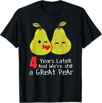 4th Wedding Anniversary Shirt Gifts Funny Couples T-Shirt