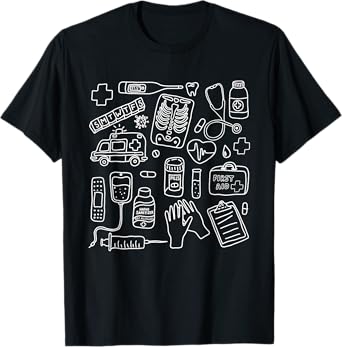 Nurses Doctors Doodle Nurse Medical Staff Women Men Nurse T-Shirt