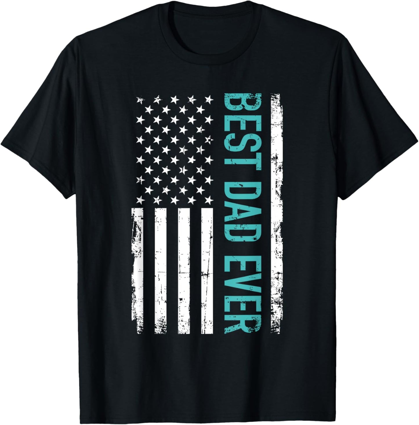 Father's day Best dad ever with US american flag Short Sleeve T-Shirt