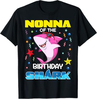 Nonna Of The Birthday Shark Kids Party Family Matching T-Shirt