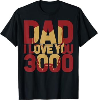 Marvel Iron Man Dad I Love You 3000 Text Fill Father's Day T-Shirt
