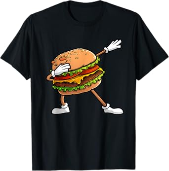 Funny Hamburger Art Kids Men Women Cheeseburger Lover T-Shirt