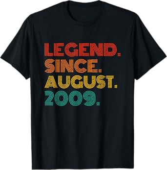 Legend Since August 2009 Born in August 2009 Idea Birthday T-Shirt
