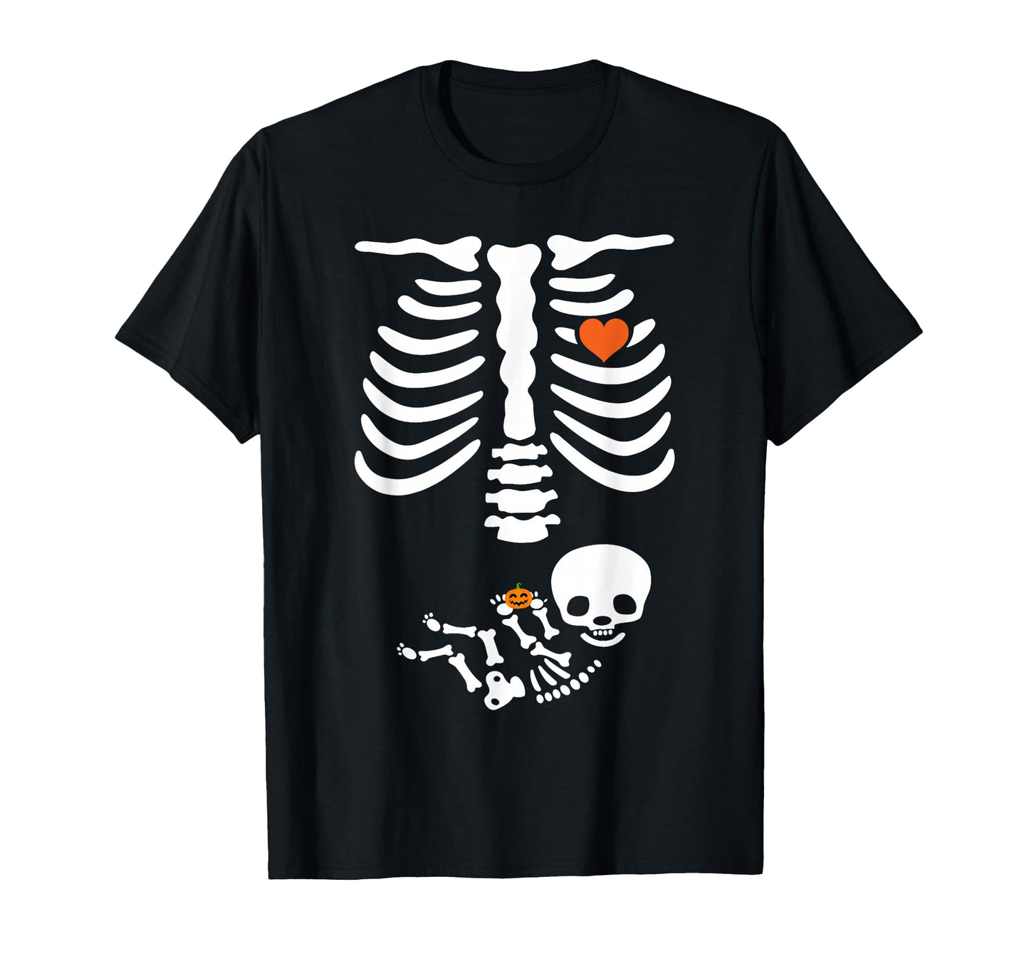 Pregnant Skeleton Halloween Maternity Costume for Mom Dad T-Shirt
