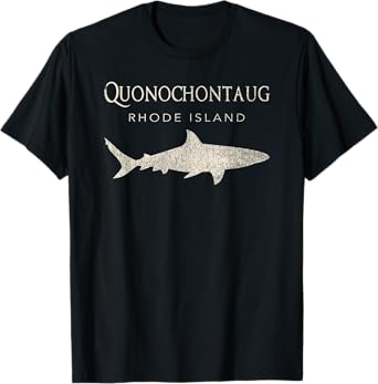 Retro Quonochontaug RI Shark T-Shirt T-Shirt