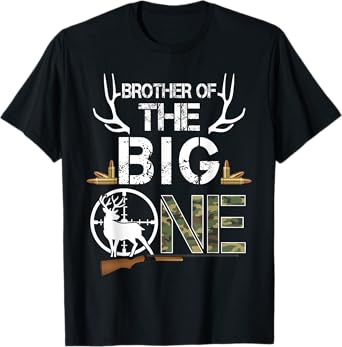 Brother of The Big One Birthday Boy Deer Hunter Camouflage T-Shirt