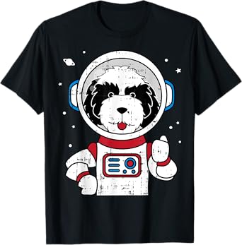 Sheepadoodle Astronaut Space Cute Dog Lover Gift Men Women Kids T-Shirt