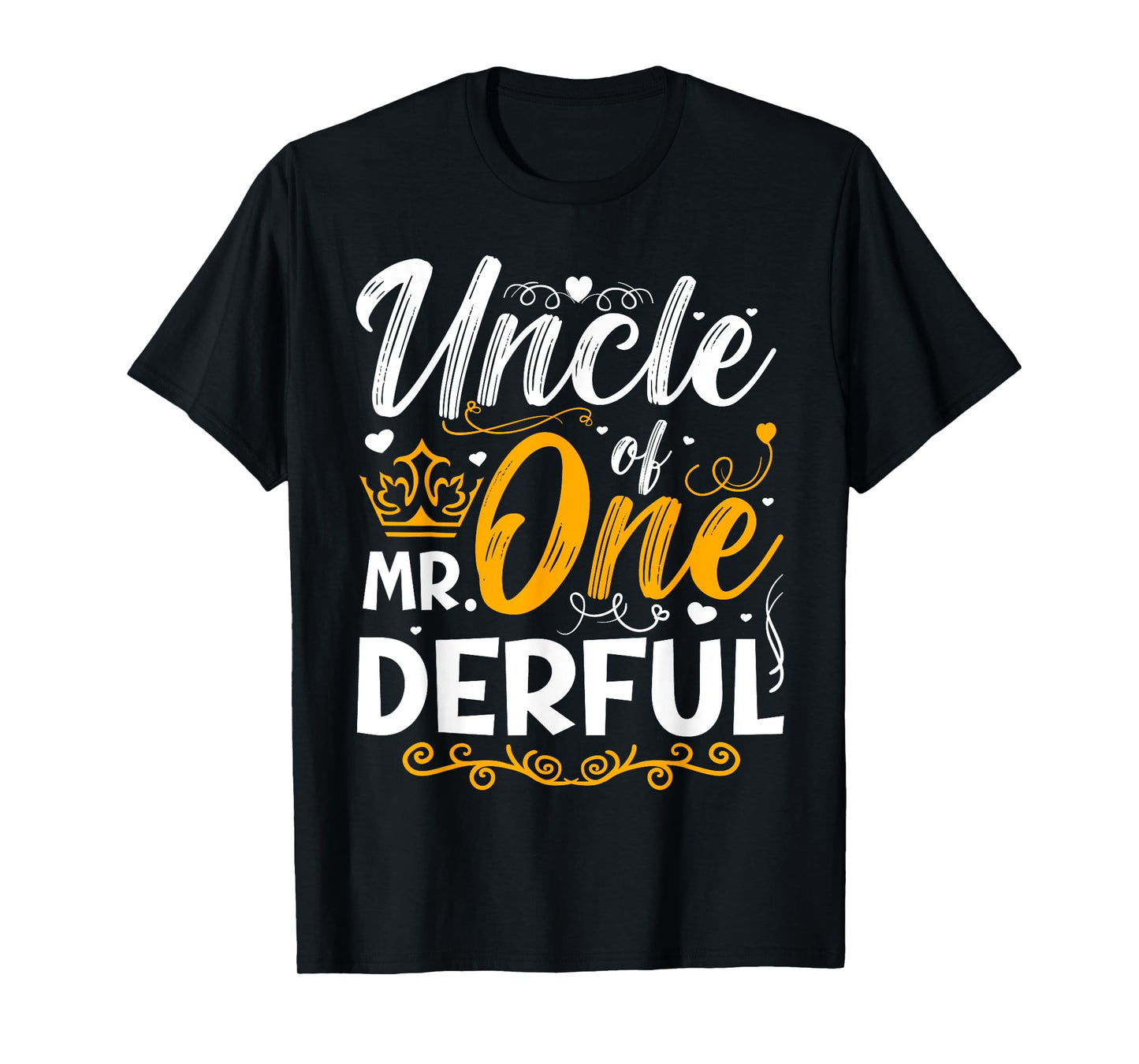 Uncle of Mr One Derful Party Matching Family 1st Birthday T-Shirt