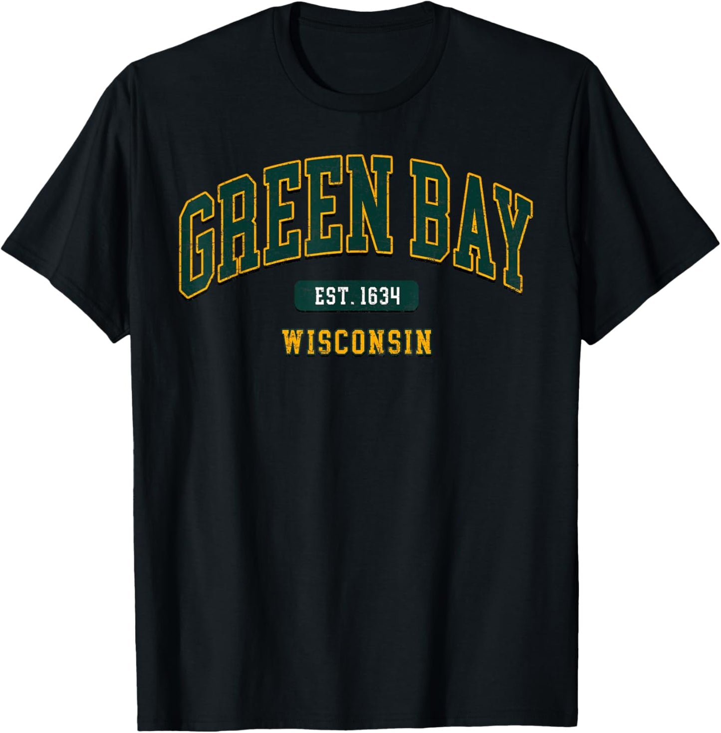 Green Bay Arch Vintage Athletic Sports Design Men Women T-Shirt