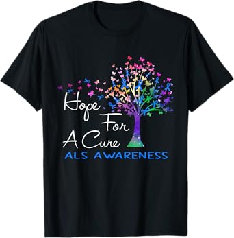 Hope For A Cure ALS Awareness Tree Ribbon T-Shirt