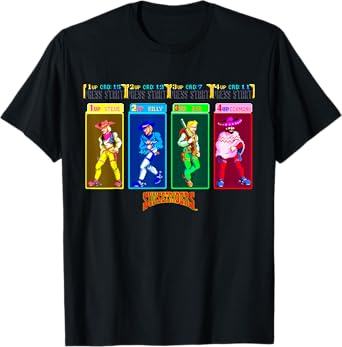Sunset Riders Character Select Retro Western Heroes Showdown T-Shirt