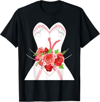 Simple Wedding Dress T-Shirt for Bridal Showers Gift T-Shirt