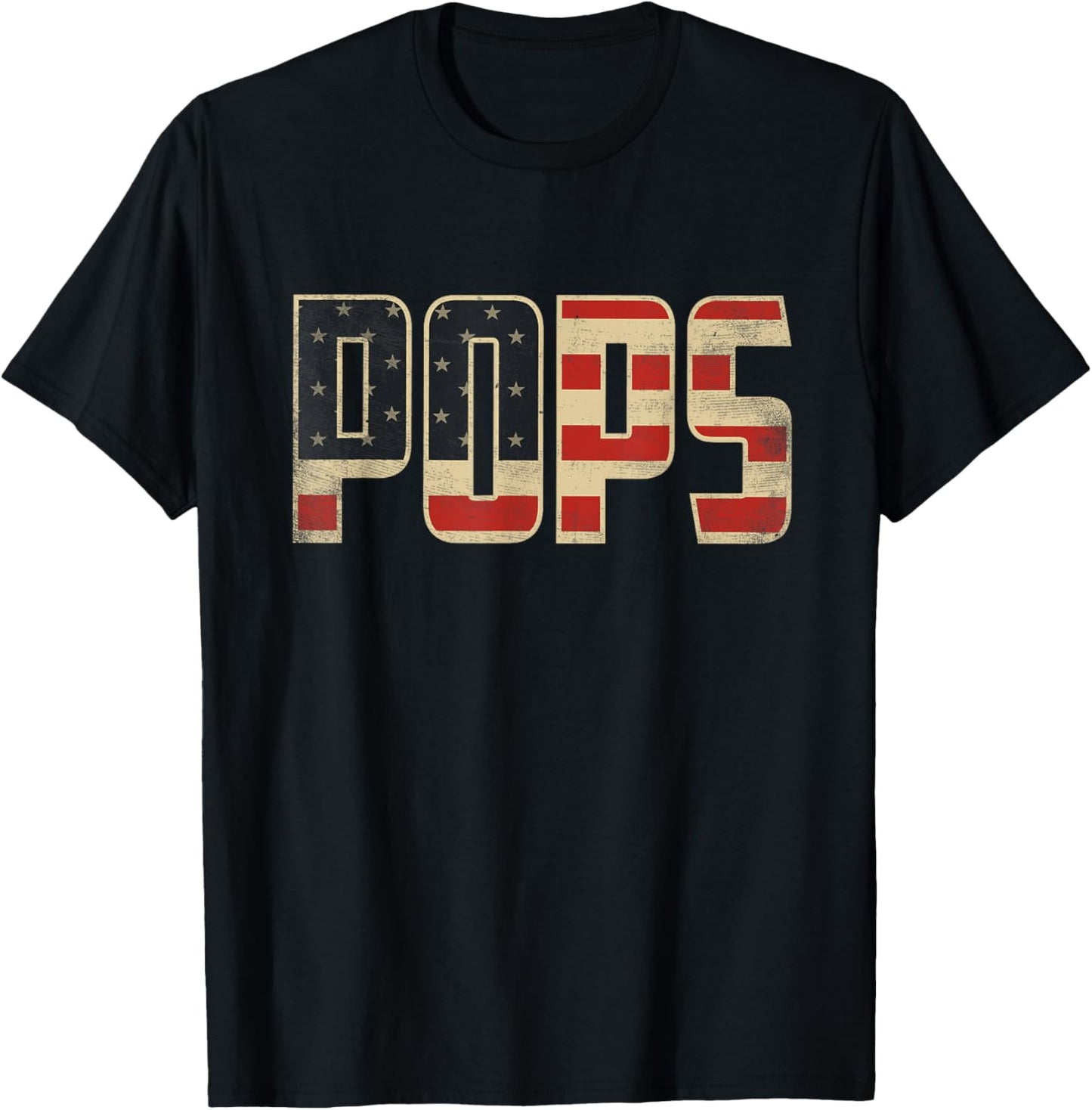 Pops Bold Patriotic American Flag Father’s Day Pops T-Shirt