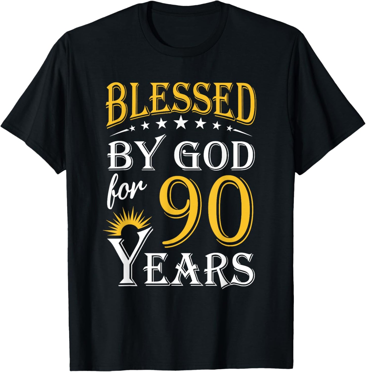 Vintage Blessed by God for 90 years Happy 90th Birthday T-Shirt