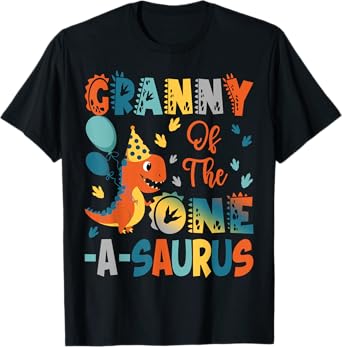 Granny Of The One-A-Saurus 2Nd Birthday Dinosaur Party T-Shirt