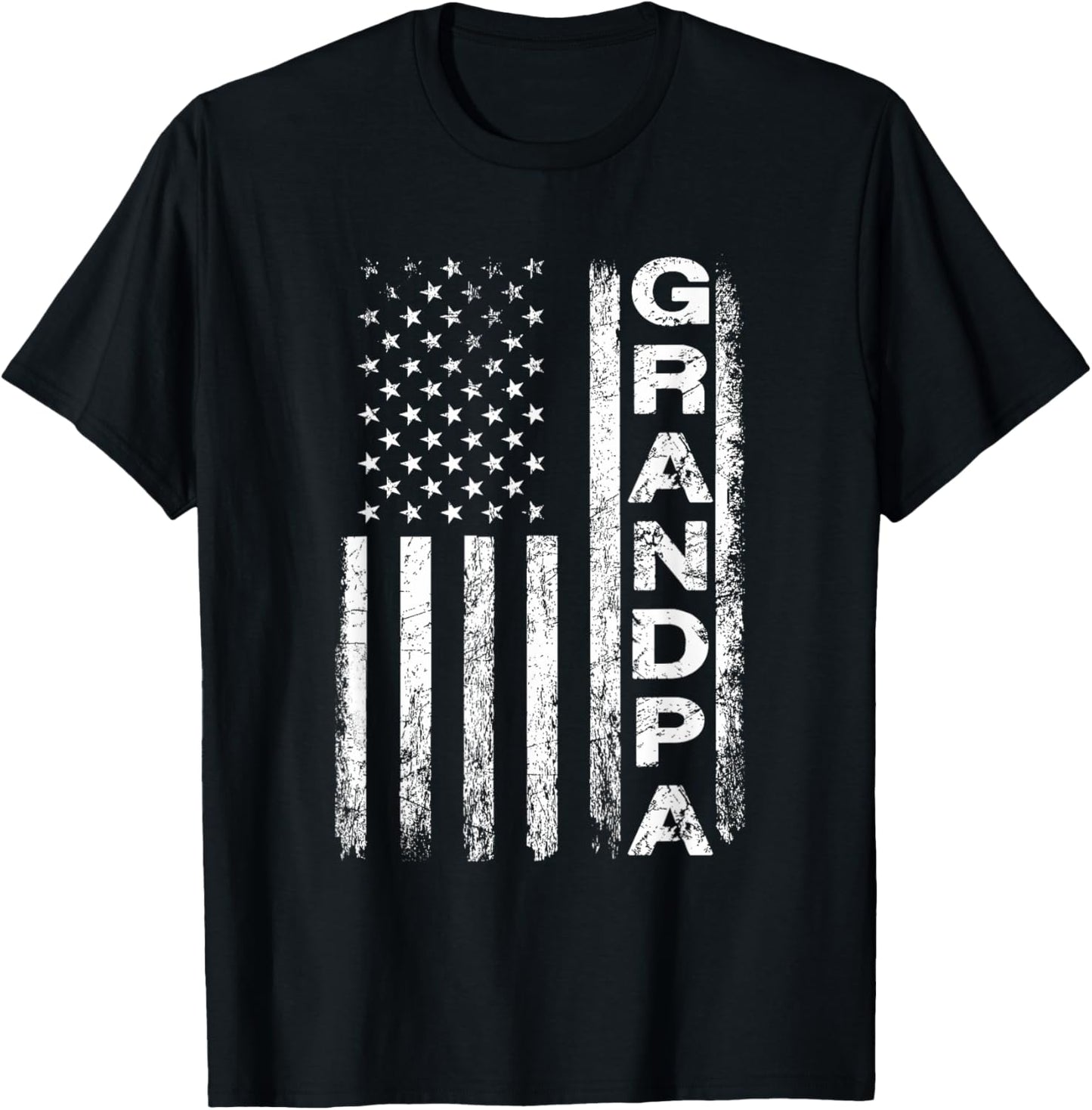 Grandpa Vintage American Flag Father's Day 4th of July Papa T-Shirt