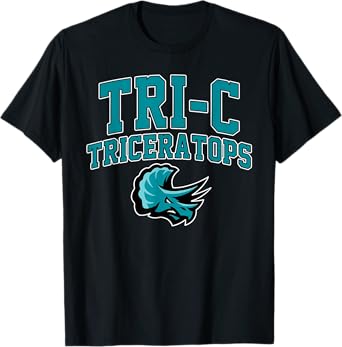 Tri-C Triceratops Cuyahoga Community College Arch Sports T-Shirt