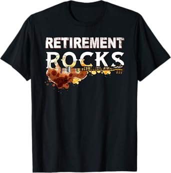 Retirement Rocks Guitar Old Rockers Retired T-Shirt