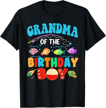 Grandma Of The Birthday Boy Sea Fish Ocean Animals Aquarium T-Shirt