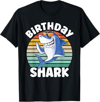 Shark Birthday Toddler Boys Kids Matching Family Boy T-Shirt