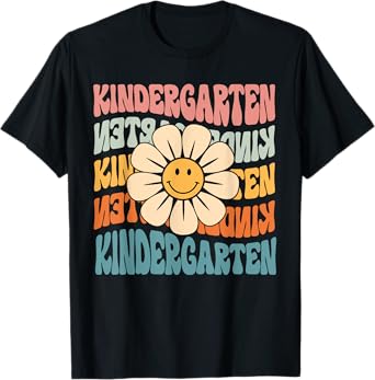 Retro Kindergarten Daisy Colorful Back To School Student Kid T-Shirt