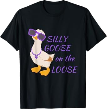Silly Goose On The Loose Funny Boys Girls Kids Tee Gift T-Shirt